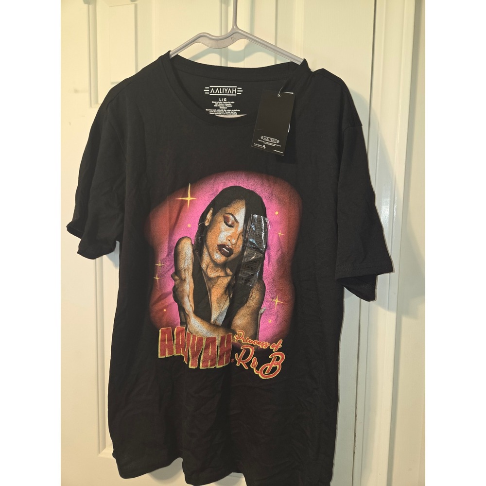 Aaliyah Princess of R&B Graphic Tee Black Short Sleeve T-Shirt Large 4AAL90750FB